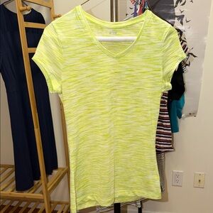 Women's Lime Green V-Neck Sport Top